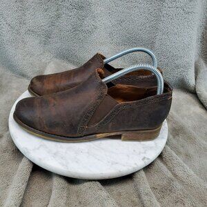 Josef Seibel Shoes Womens 7 Sienna Brown Leather Brogue Slip-On Loafer *Read*